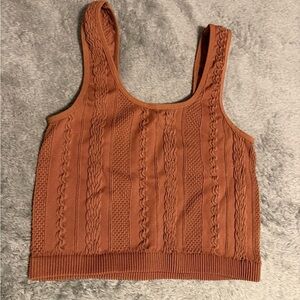 Rust Cable Knit Tank Top